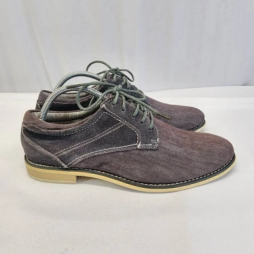Steve Madden Stoker Oxford Shoes Mens Size 9 Gray Canvas